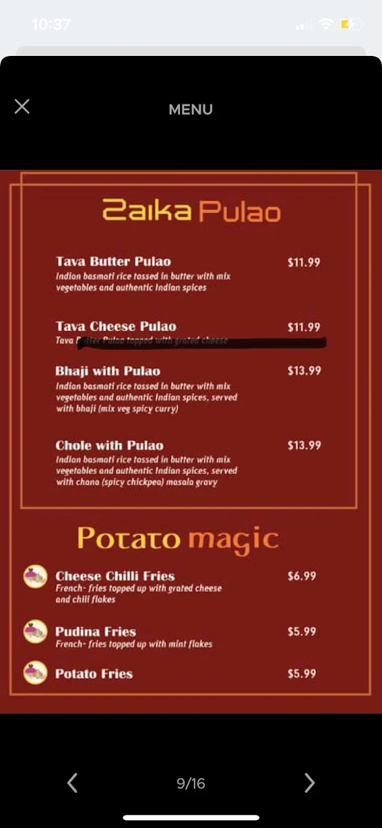 Menu, GolGappa - Indian Street Food Restaurant