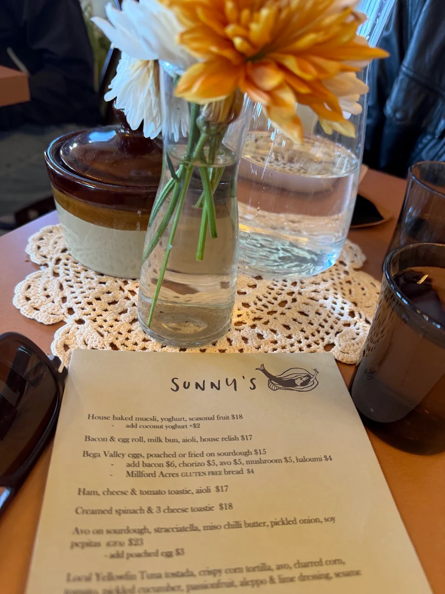 Menu, Sunny’s Kiosk