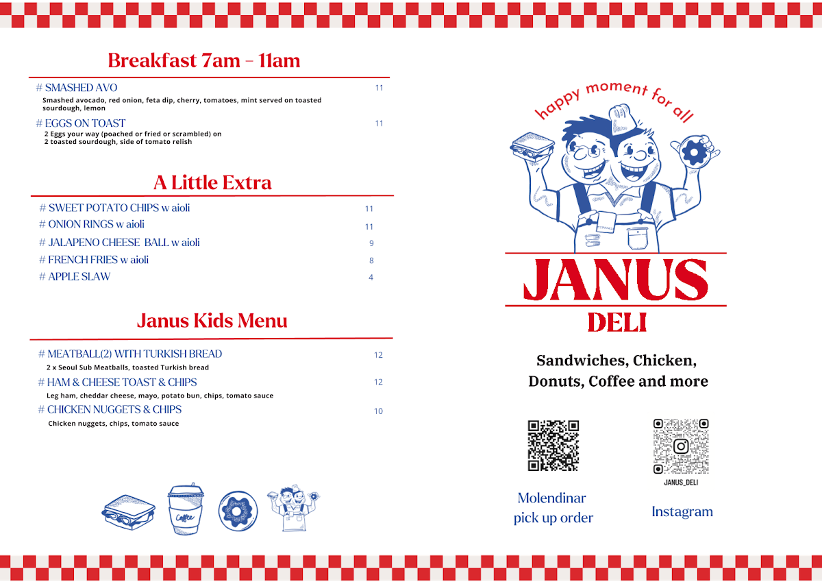 Menu, Janus Deli Molendinar