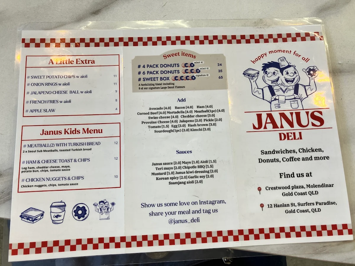 Menu, Janus Deli Molendinar