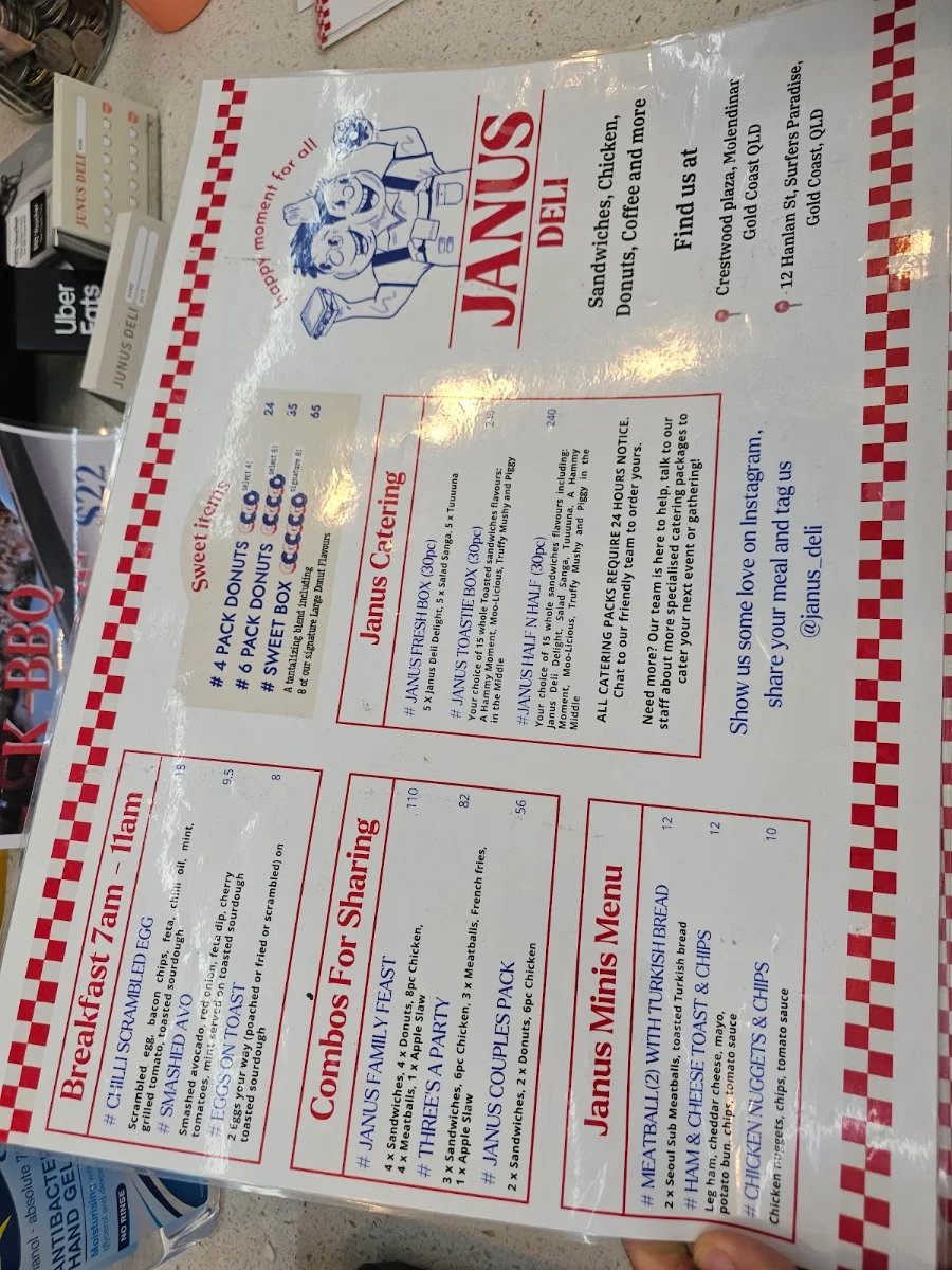Menu, Janus Deli Molendinar