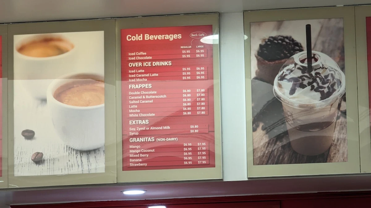 Menu, Bec's Café