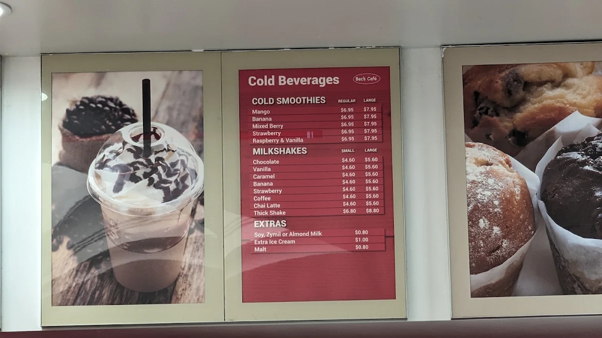 Menu, Bec's Café