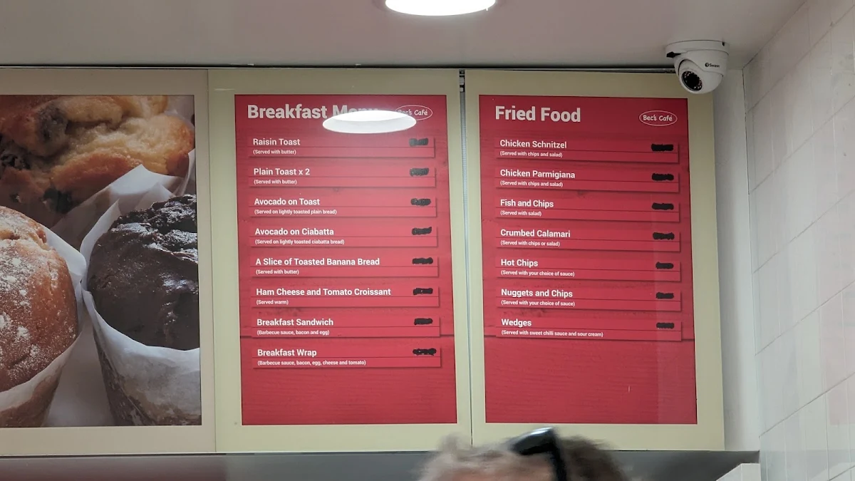 Menu, Bec's Café