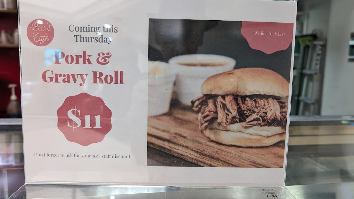 Menu, Bec's Café
