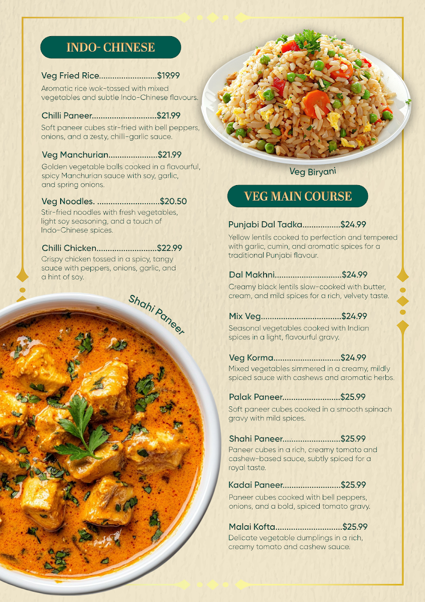 Menu, Smoke N Sizzle