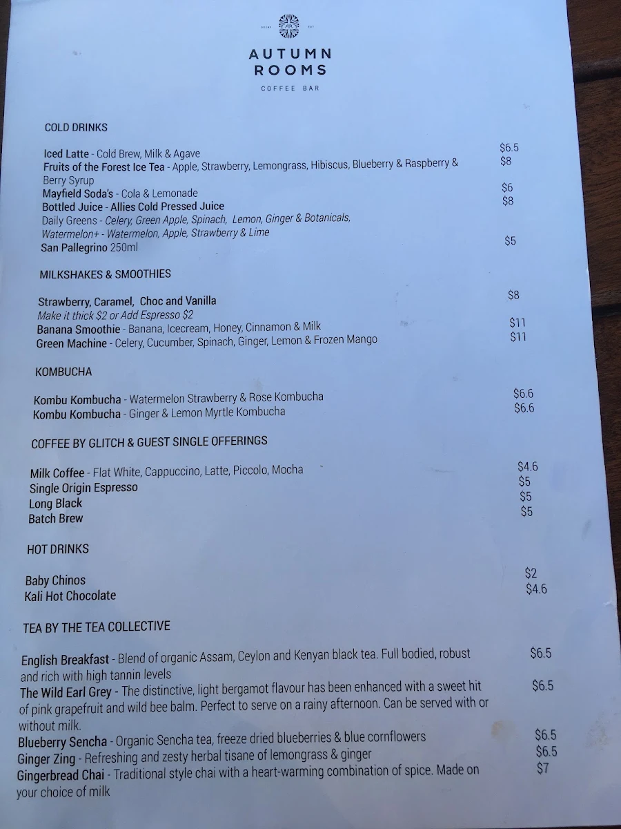 Menu, Haze Cafe Stockton