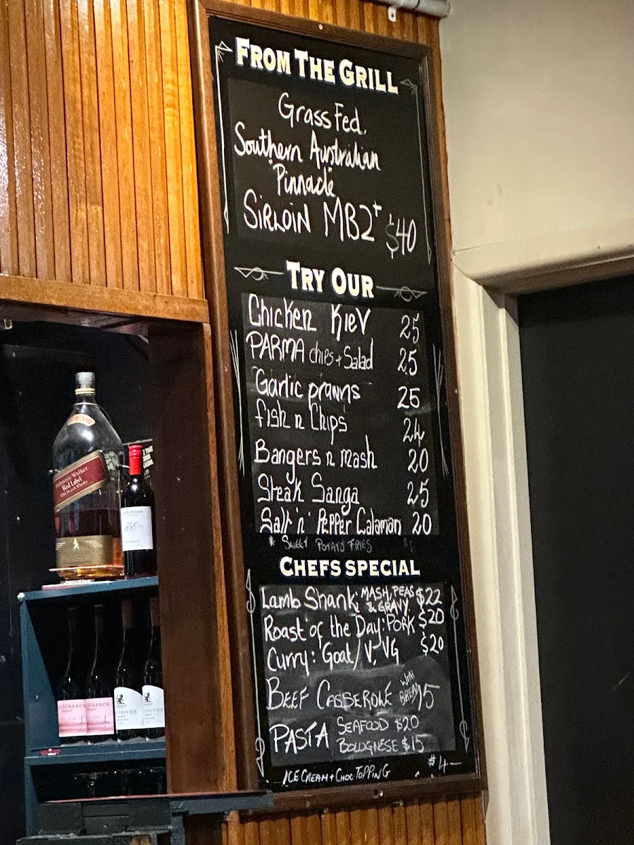 Menu, Limerick Castle Hotel