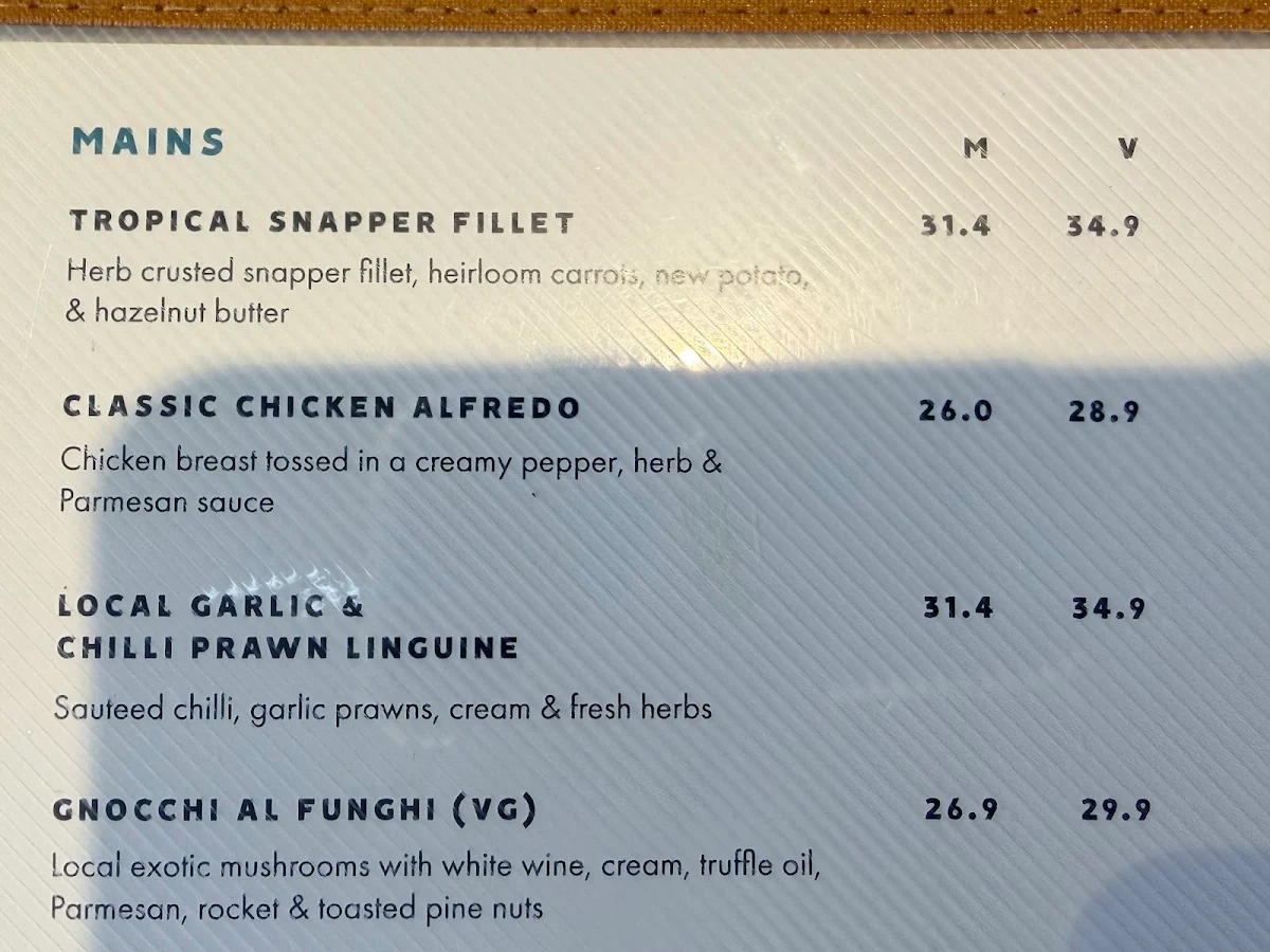 Menu, Tallebudgera Surf Club