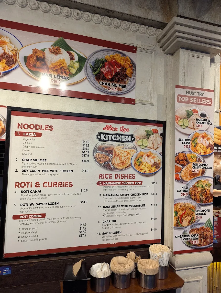 Menu, Alex Lee Kitchen