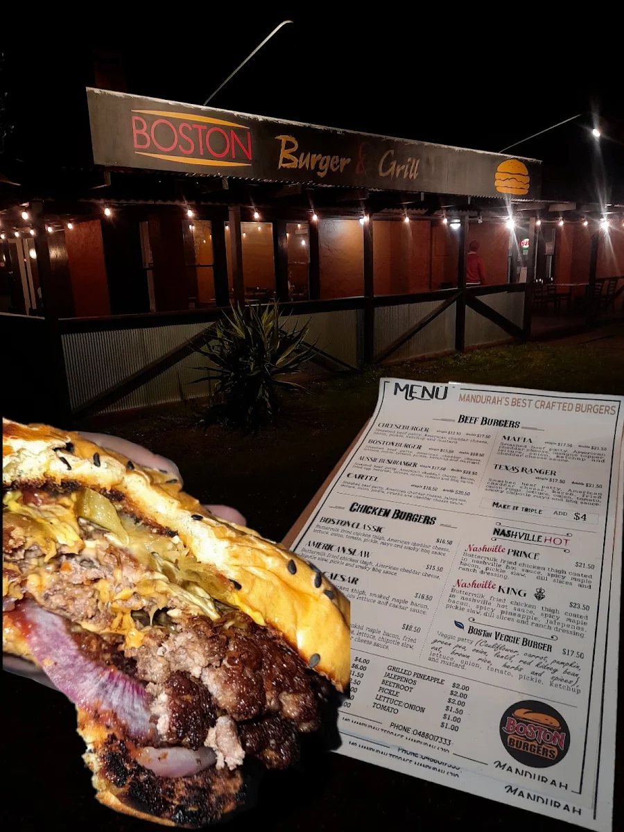Menu, Boston Burgers Mandurah