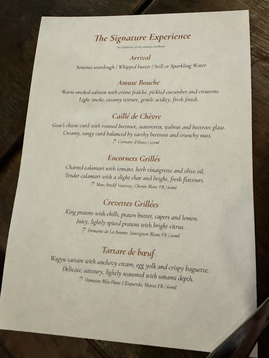 Menu, La Boucherie French Restaurant
