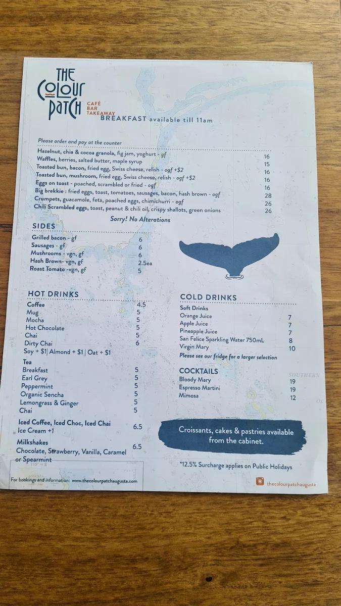 Menu, The Colour Patch