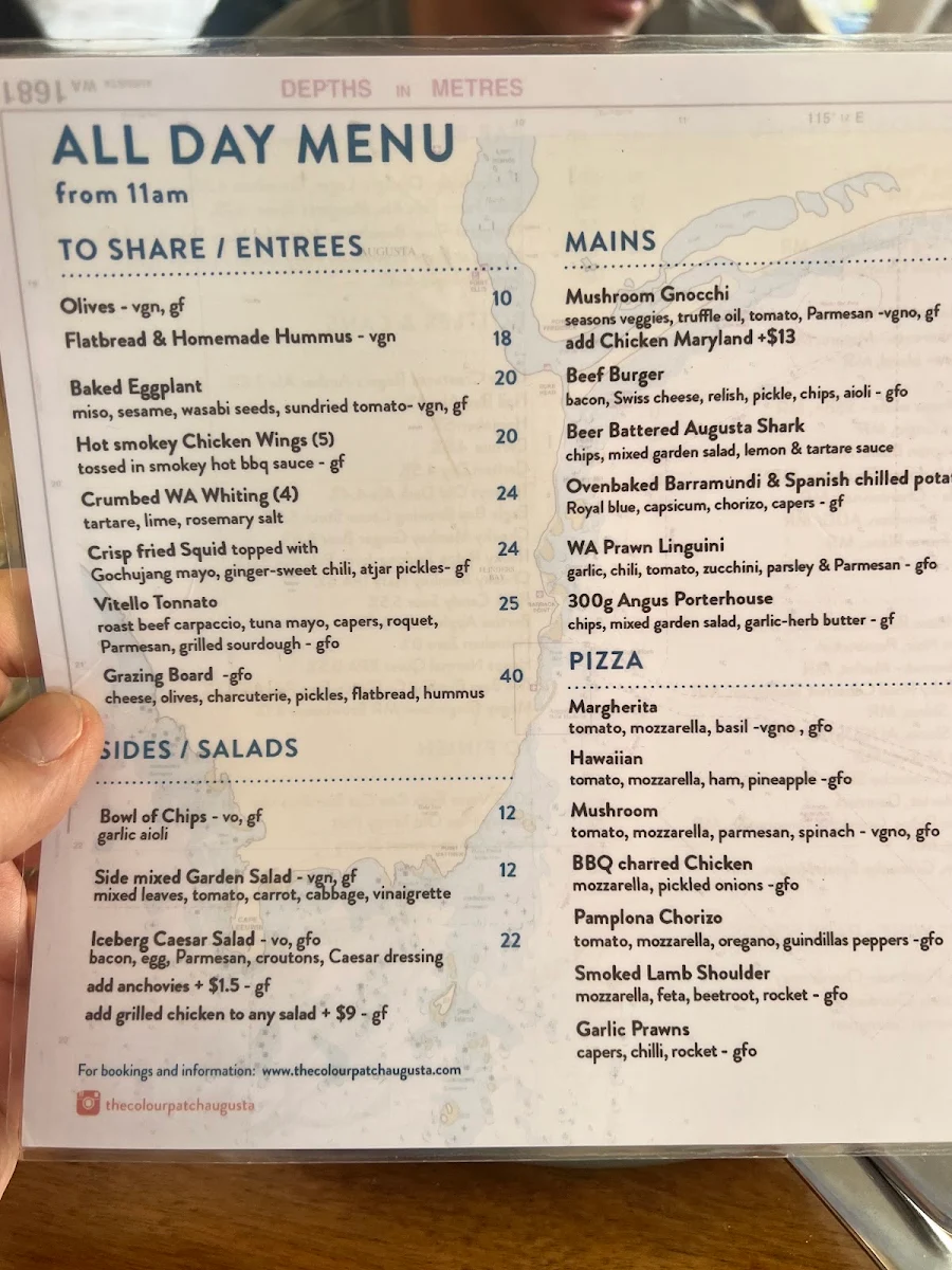 Menu, The Colour Patch