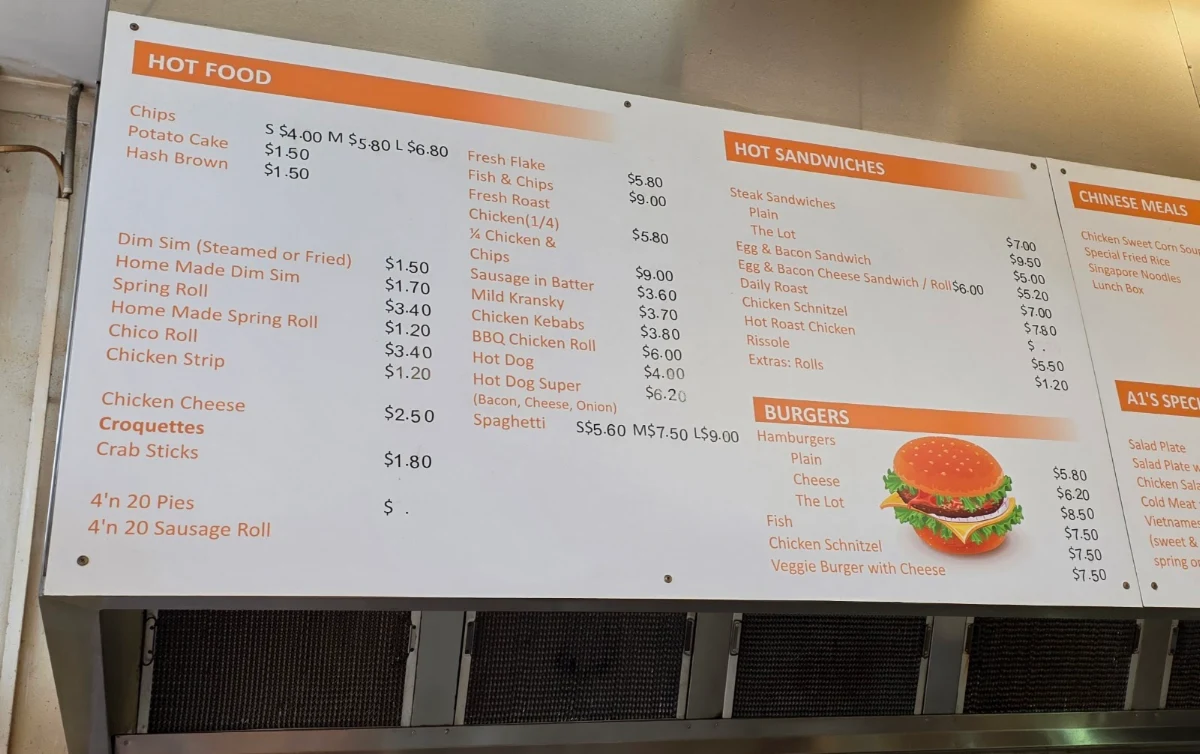Menu, A-1 Nibbles