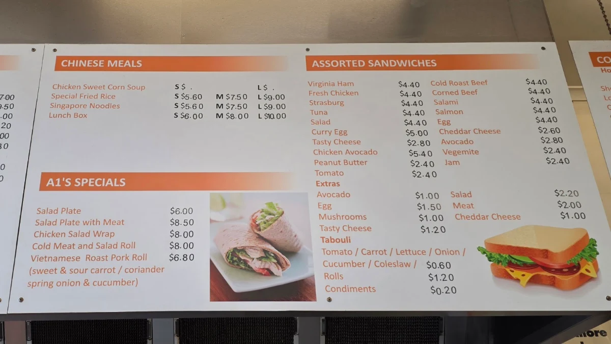 Menu, A-1 Nibbles