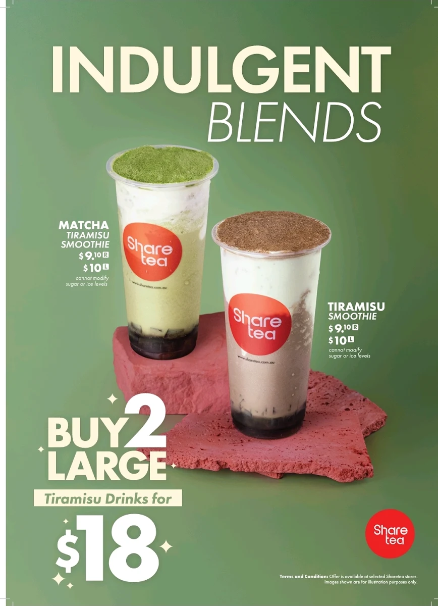 Menu, Sharetea Waurn Ponds (Grovedale)