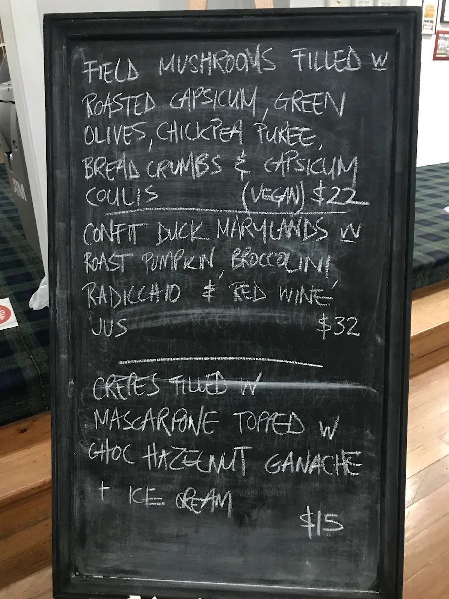 Menu, The Bundanoon Club