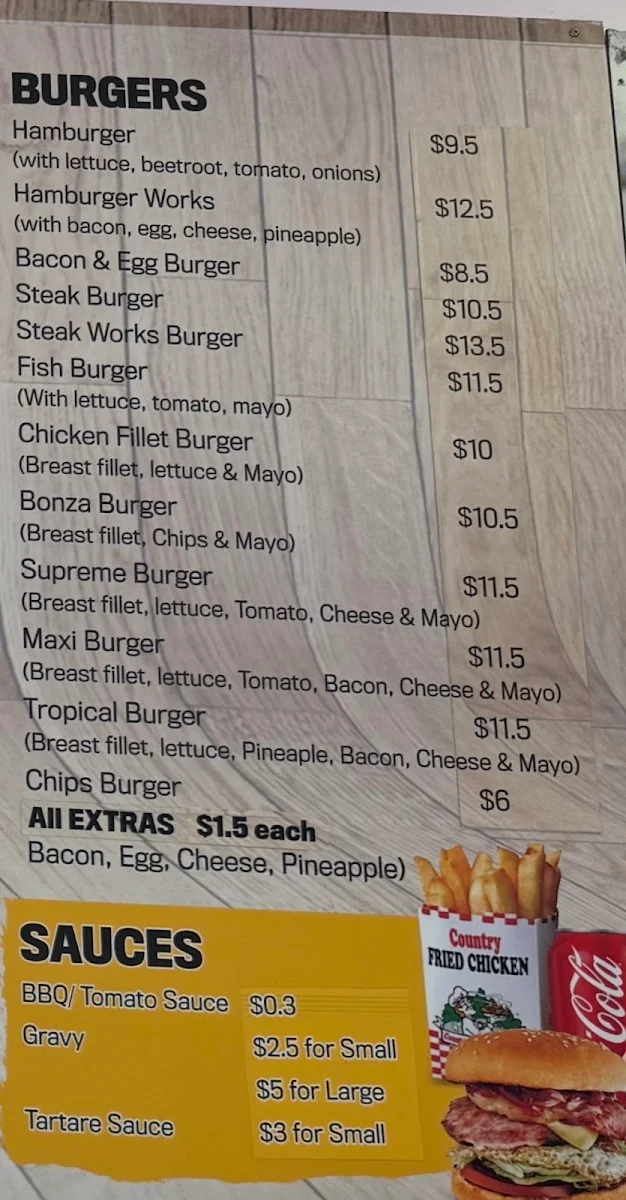 Menu, E V Fish And Chips