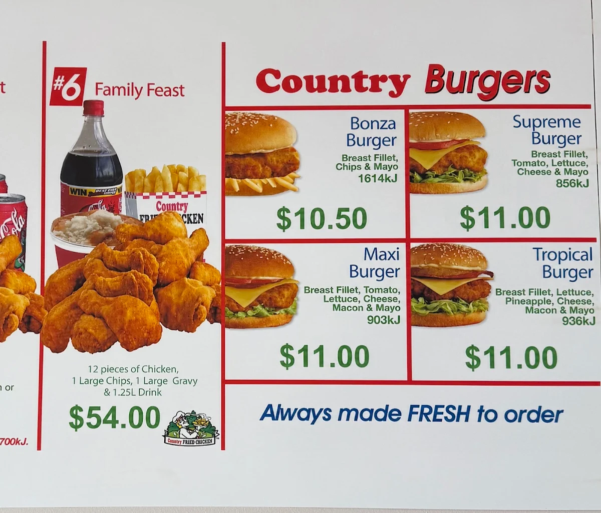 Menu, E V Fish And Chips