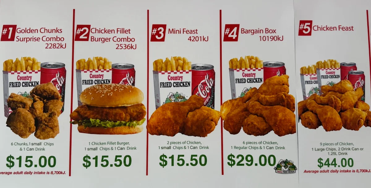 Menu, E V Fish And Chips