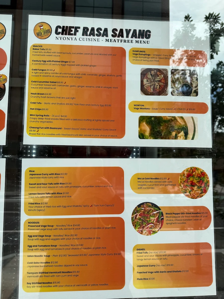 Menu, Chef Rasa Sayang