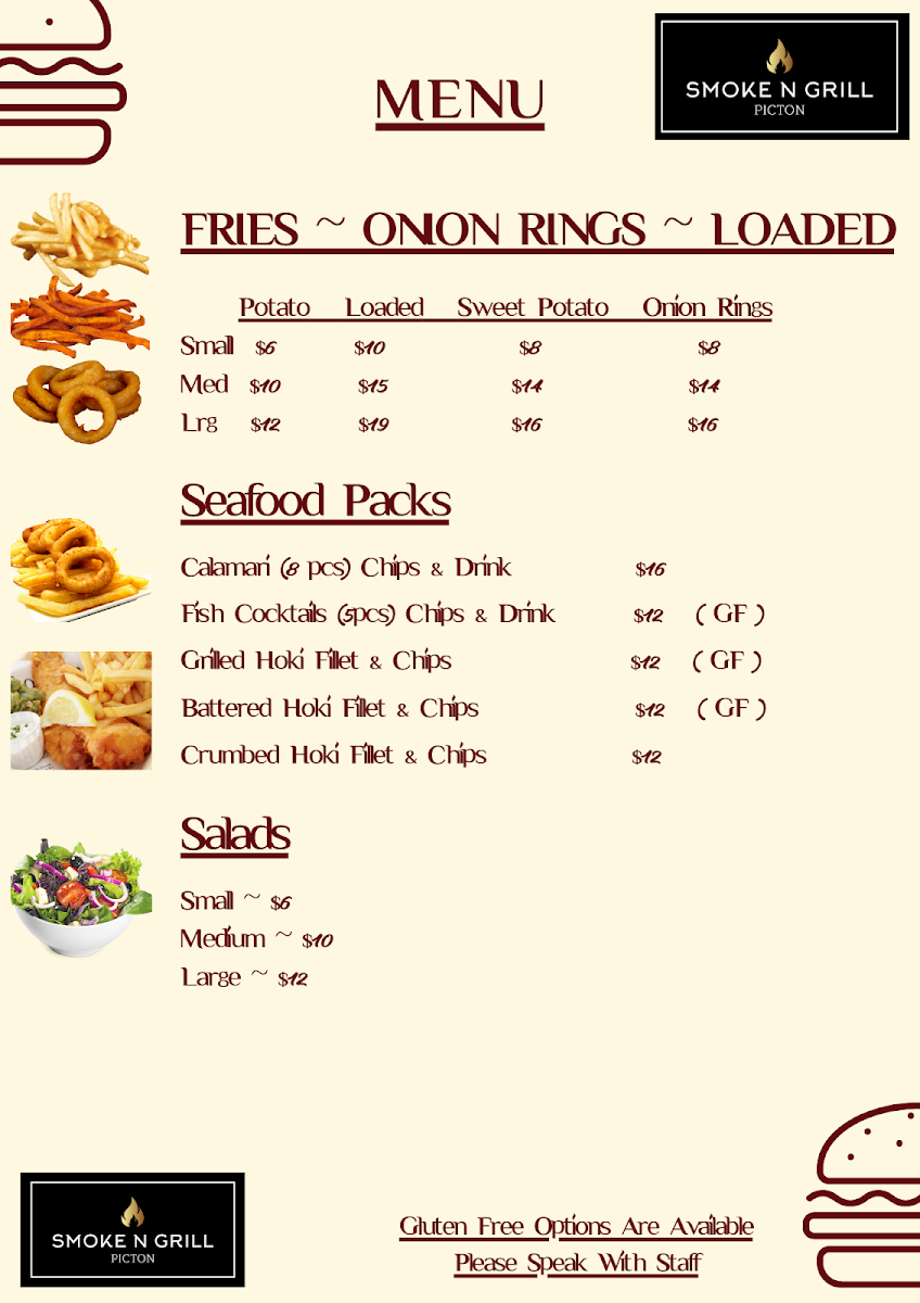 Menu, Smoke N Grill