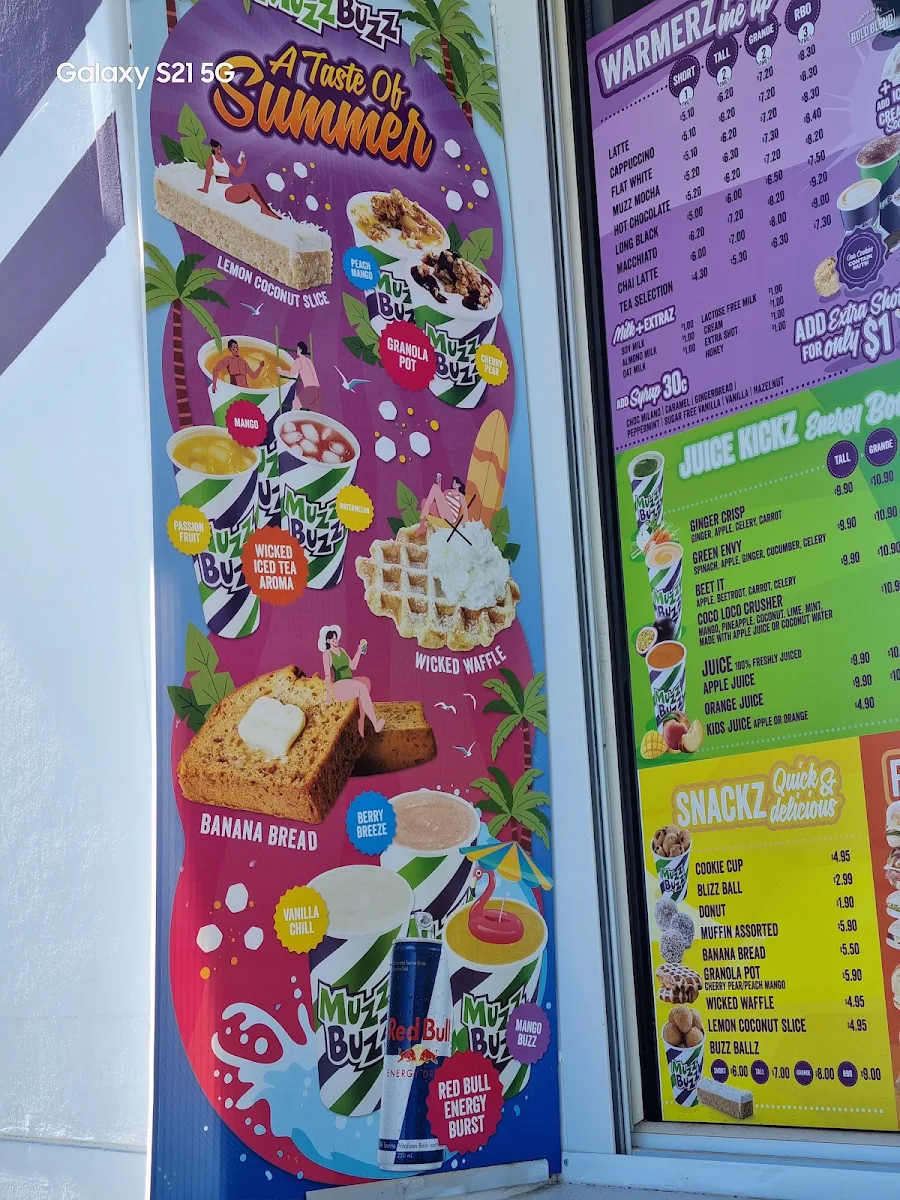 Menu, Muzz Buzz - Kalamunda