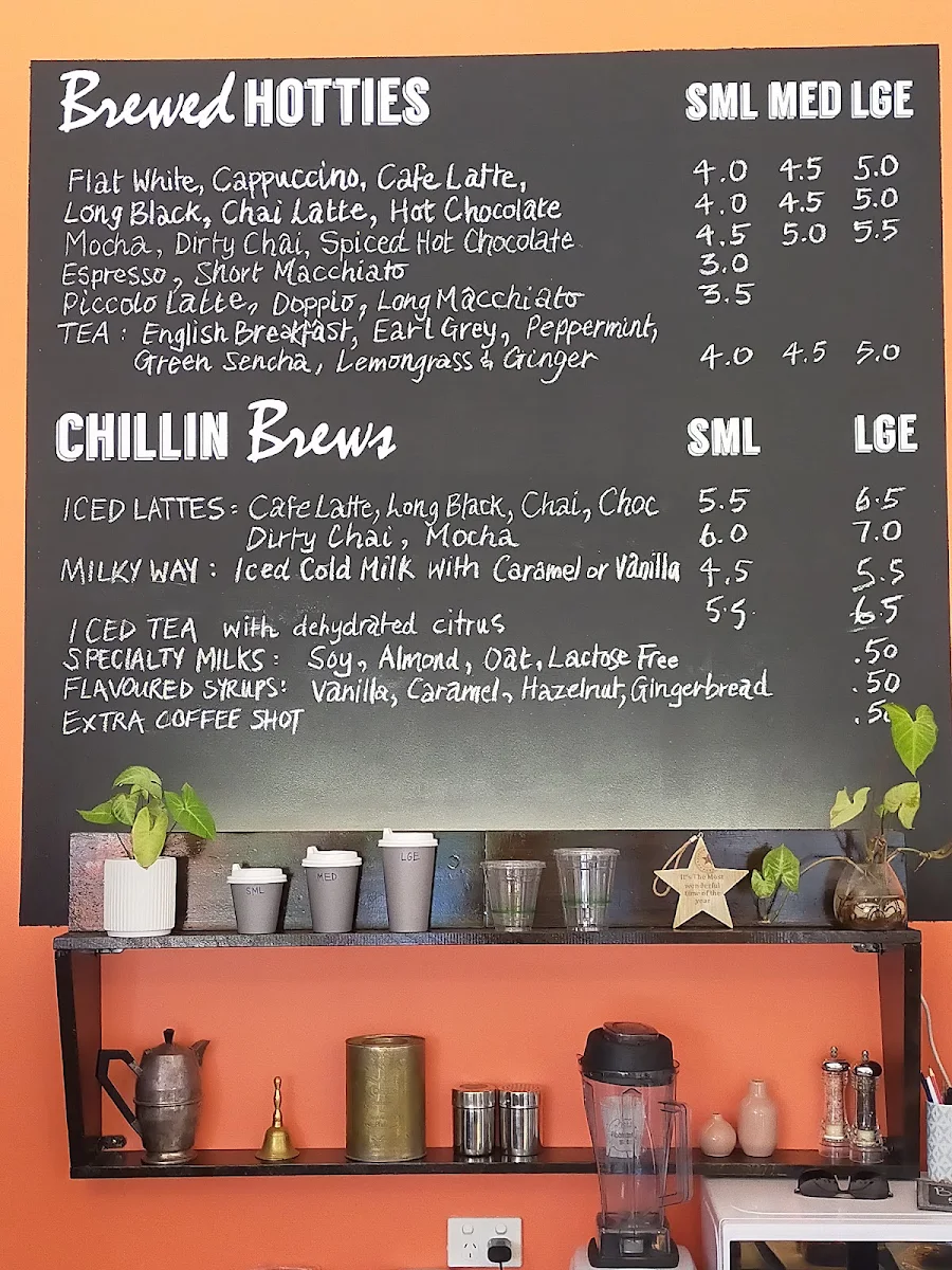 Menu, Coffee on Gladstone