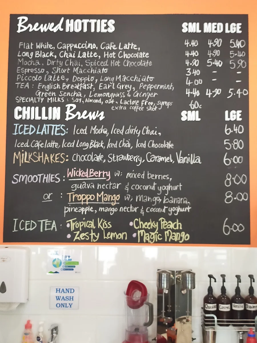 Menu, Coffee on Gladstone
