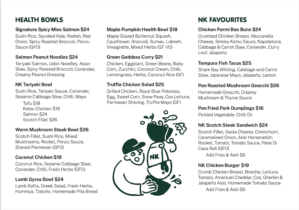 Menu, To-go by Nic & Kolo