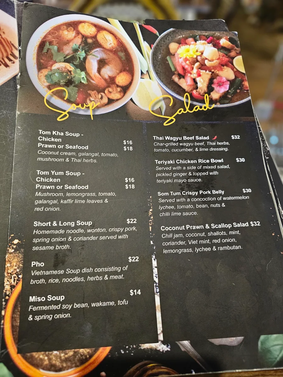 Menu, Chim Thai Cove