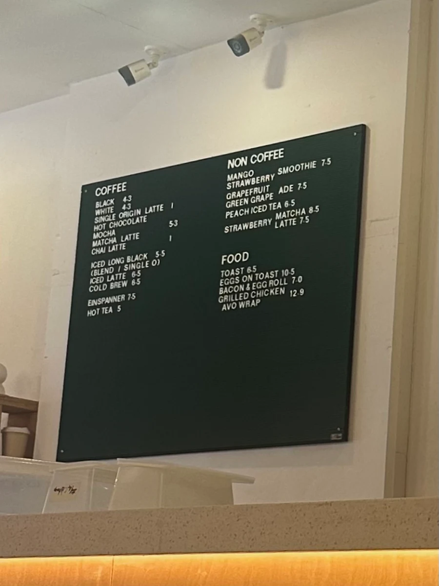 Menu, Play Coffee - Lidcombe