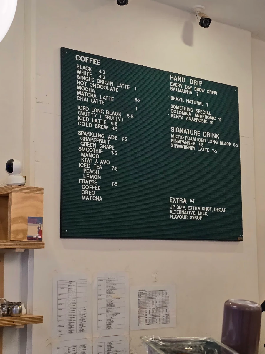 Menu, Play Coffee - Lidcombe