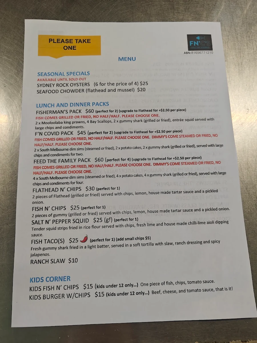 Menu, FN'C'S