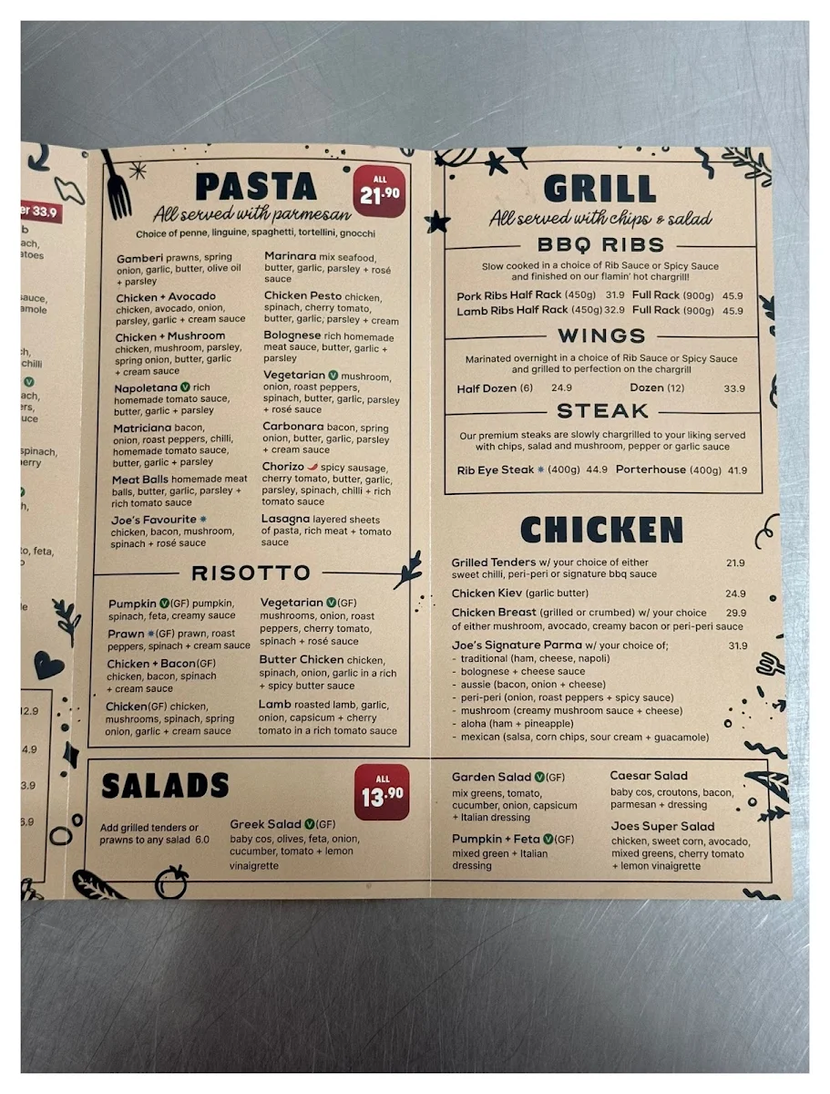 Menu, Smokin Joe’s pizza and grill Albury - Family Restaurant in Albury