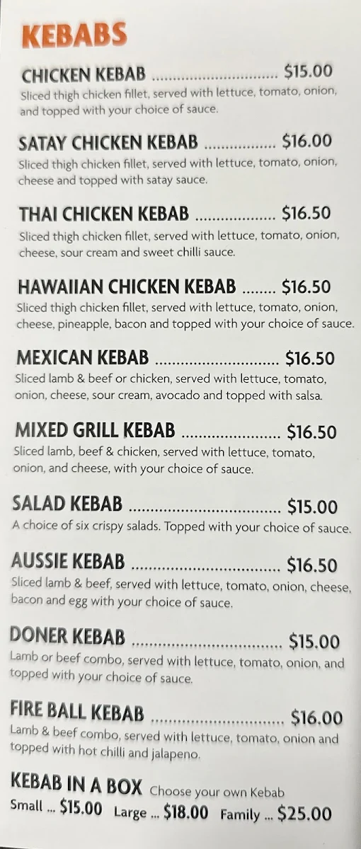 Menu, New Elwick Takeaway
