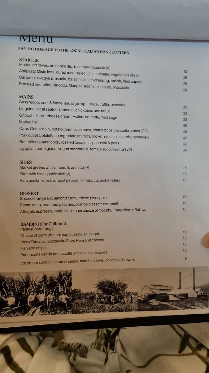 Menu, Feast Restaurant