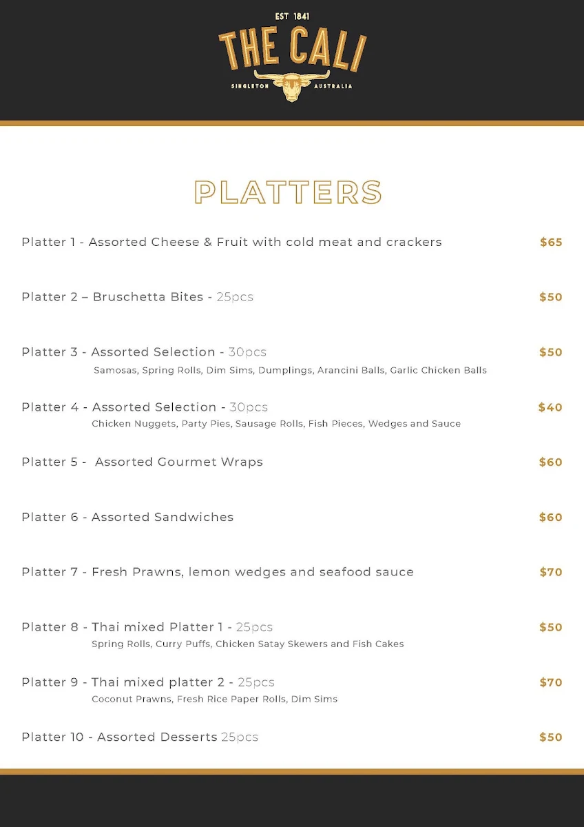Menu, Caledonian Hotel