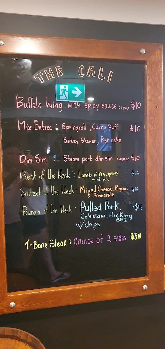 Menu, Caledonian Hotel