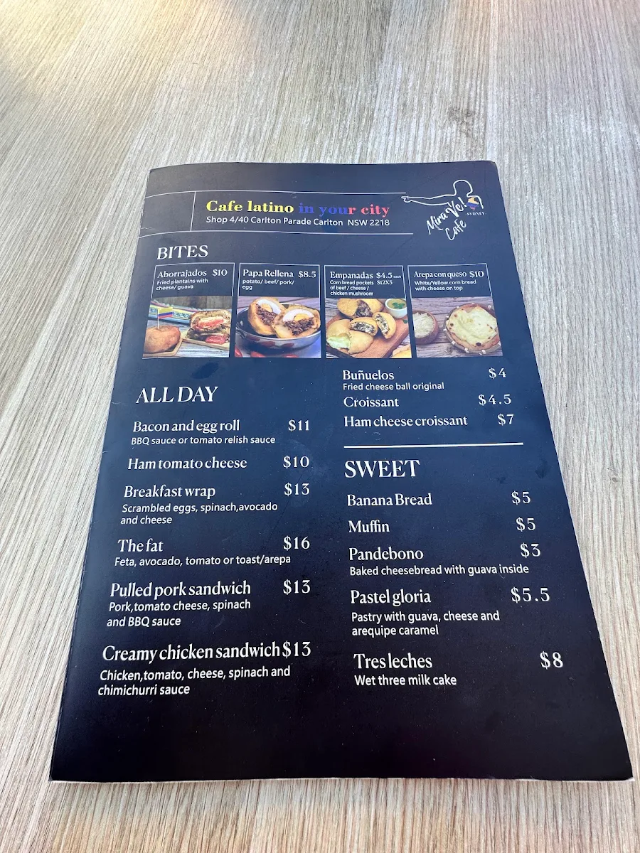Menu, Mira Ve Cafe