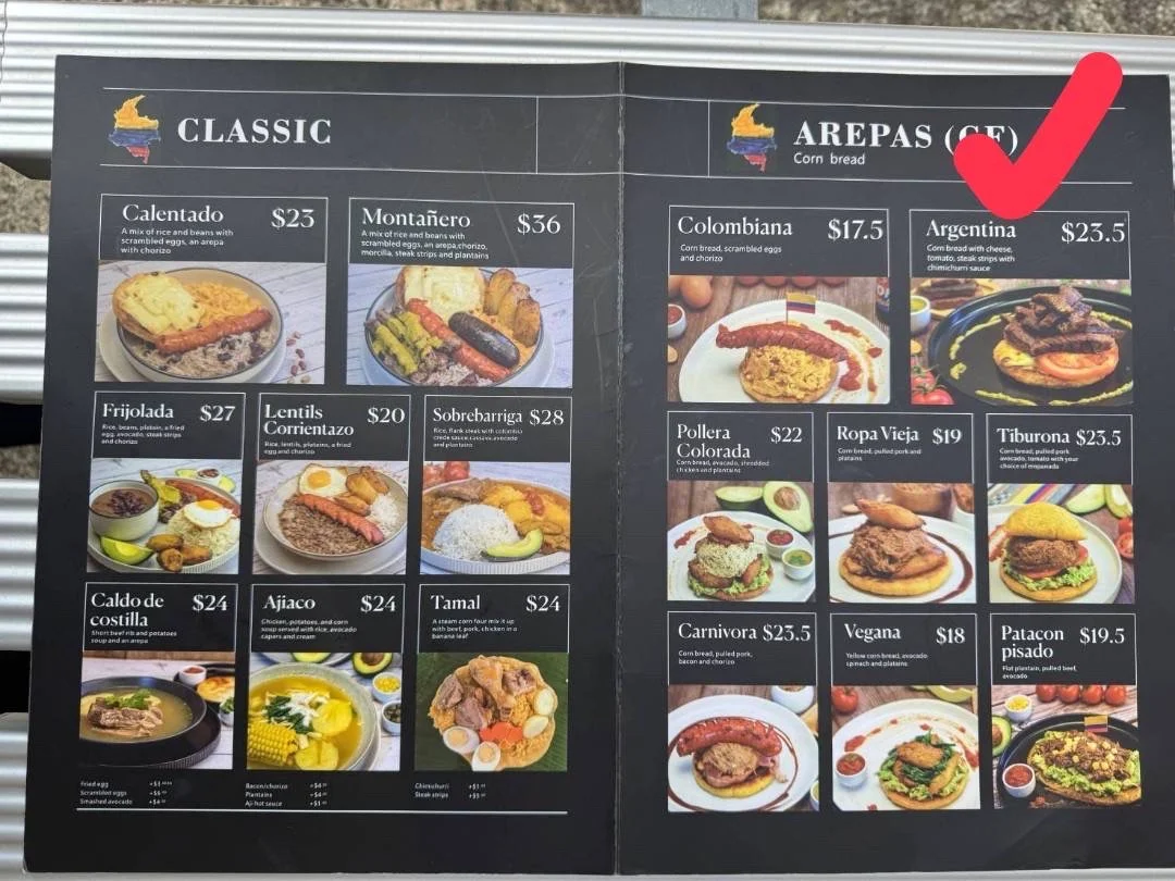 Menu, Mira Ve Cafe