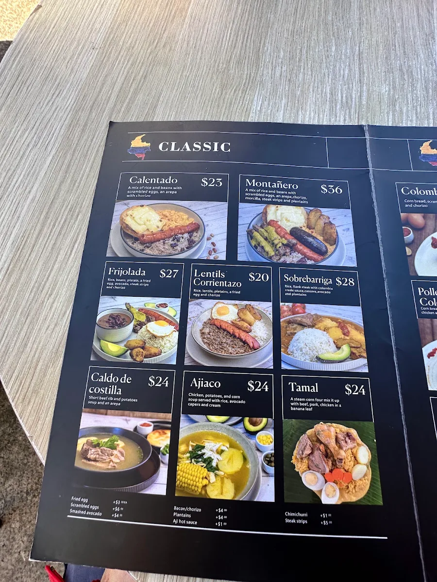 Menu, Mira Ve Cafe