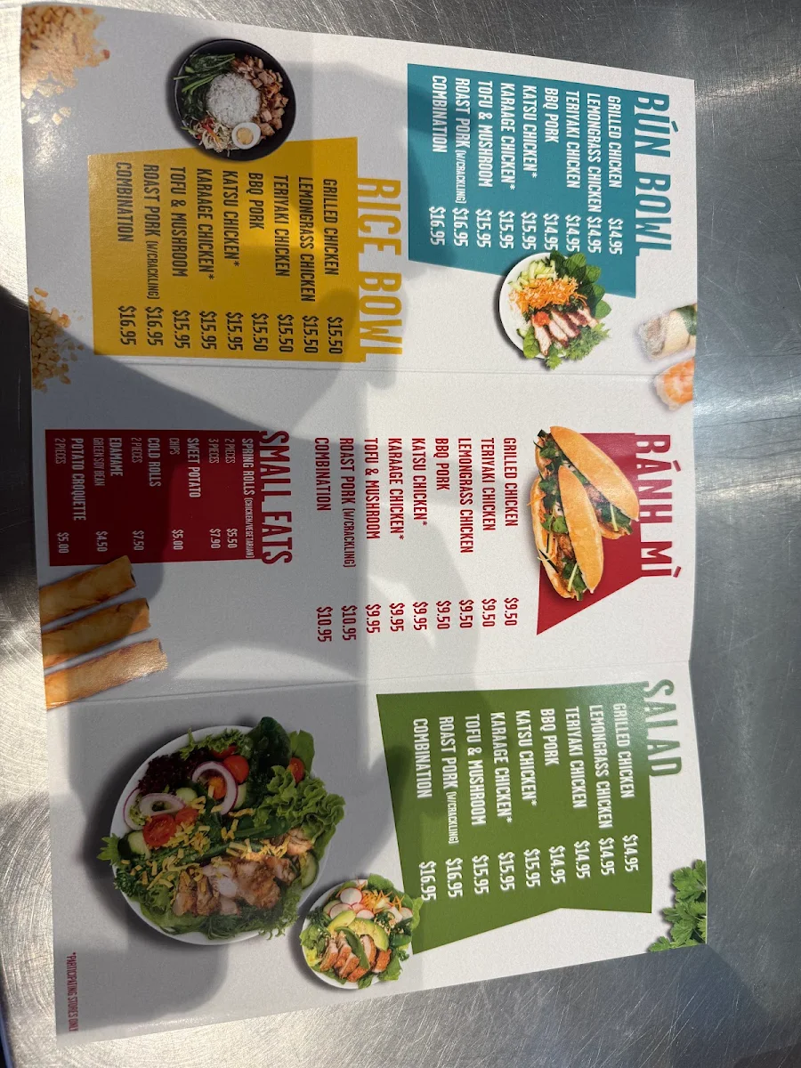 Menu, Soonta Norwood