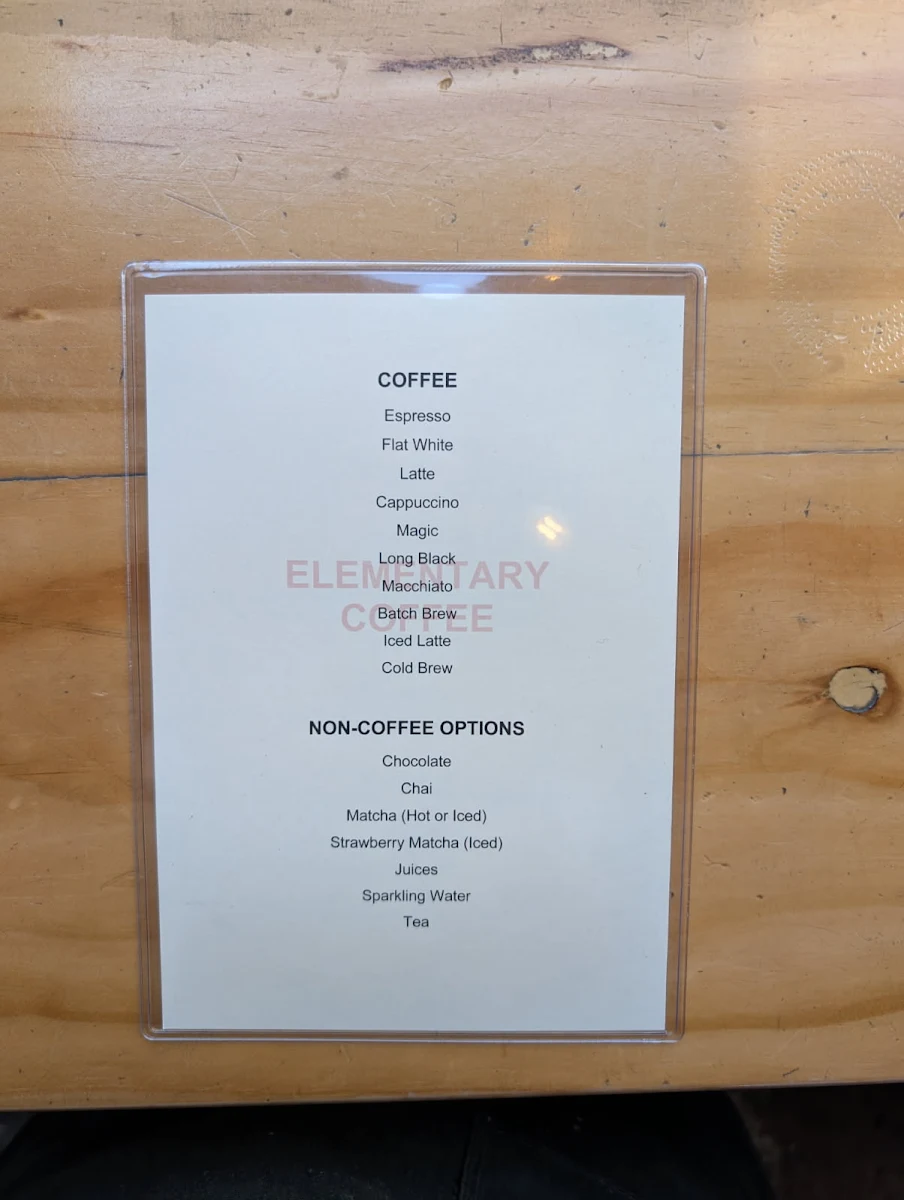 Menu, Elementary Coffee