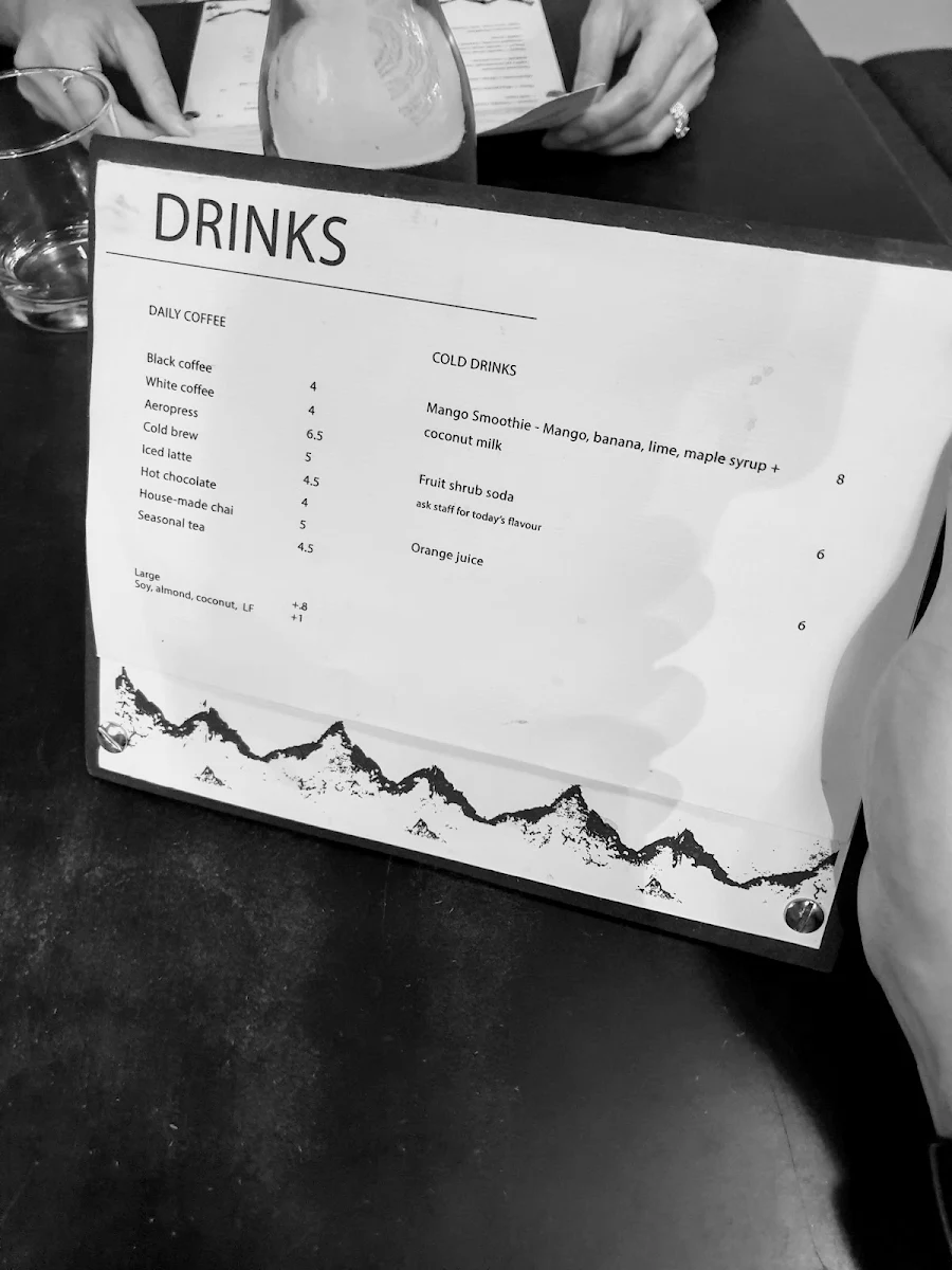 Menu, Elementary Coffee