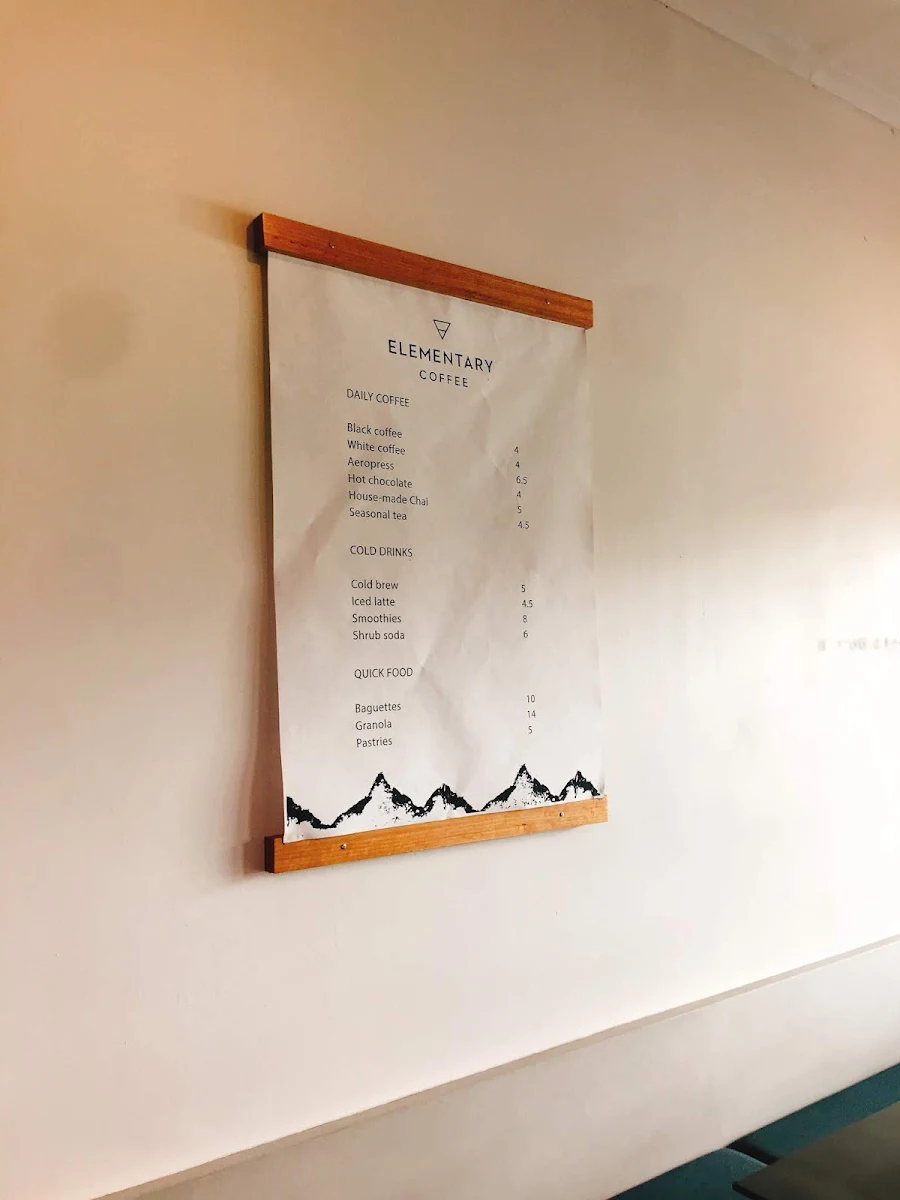 Menu, Elementary Coffee