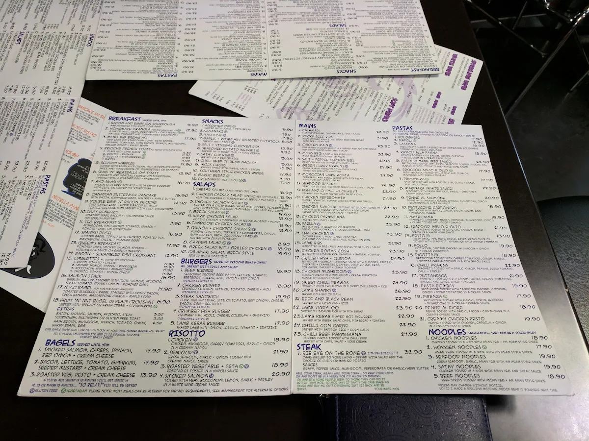 Menu, Lazy Moe's