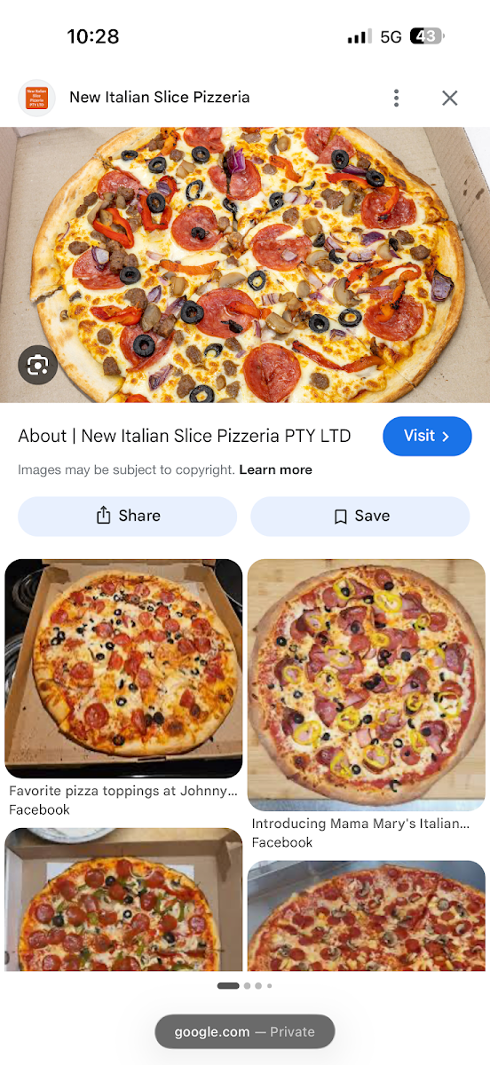 Menu, New Italian Slice Pizzeria