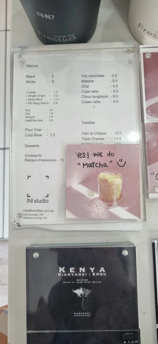 Menu, INI Coffee